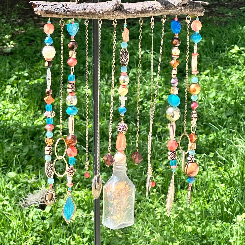 Boho Beaded Necklace Lot in Turquoise & Coral